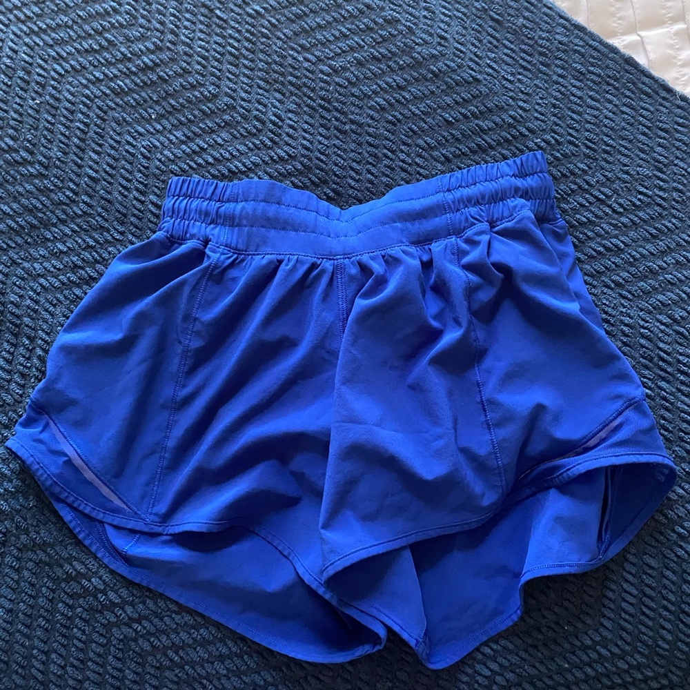 Royal blue lululemon run times 4 inch shorts